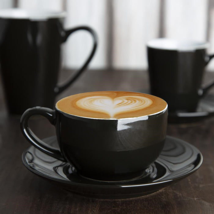 Olympia Cafe Coffee Cup Black - 230ml 8fl oz (12 Pack) Olympia