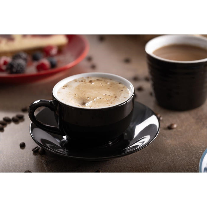 Olympia Cafe Cappuccino Cups Black 340ml (12 Pack) Olympia