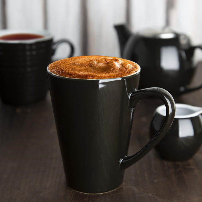 Olympia Cafe Latte Cups Black 340ml (12 Pack) Olympia