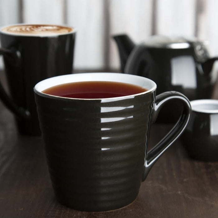 Olympia Cafe Aroma Mug Black - 340ml (6 Pack) Olympia