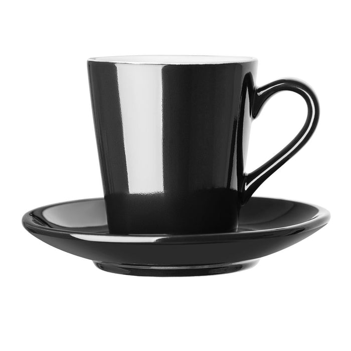 Olympia Cafe Flat White Cup Black - 170ml (12 Pack) Olympia