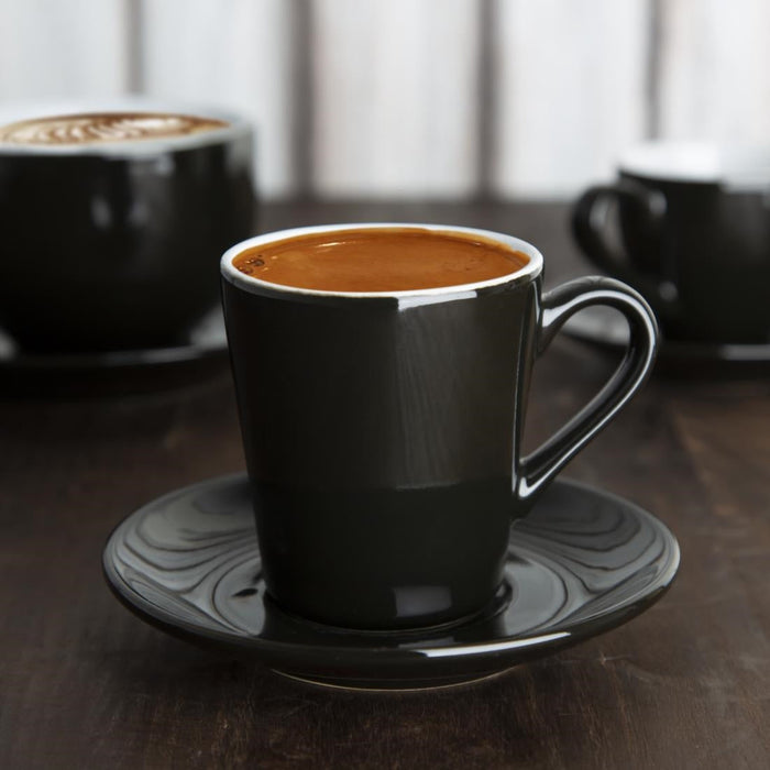 Olympia Cafe Flat White Cup Black - 170ml (12 Pack) Olympia