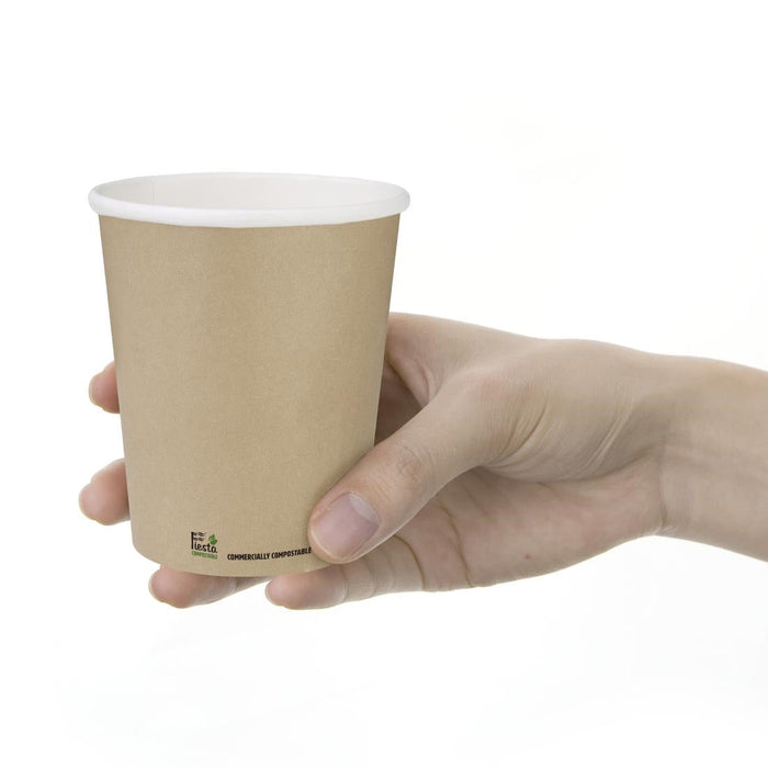 Fiesta Compostable Coffee Cups Single Wall 8oz (50 Pack) Fiesta Compostable