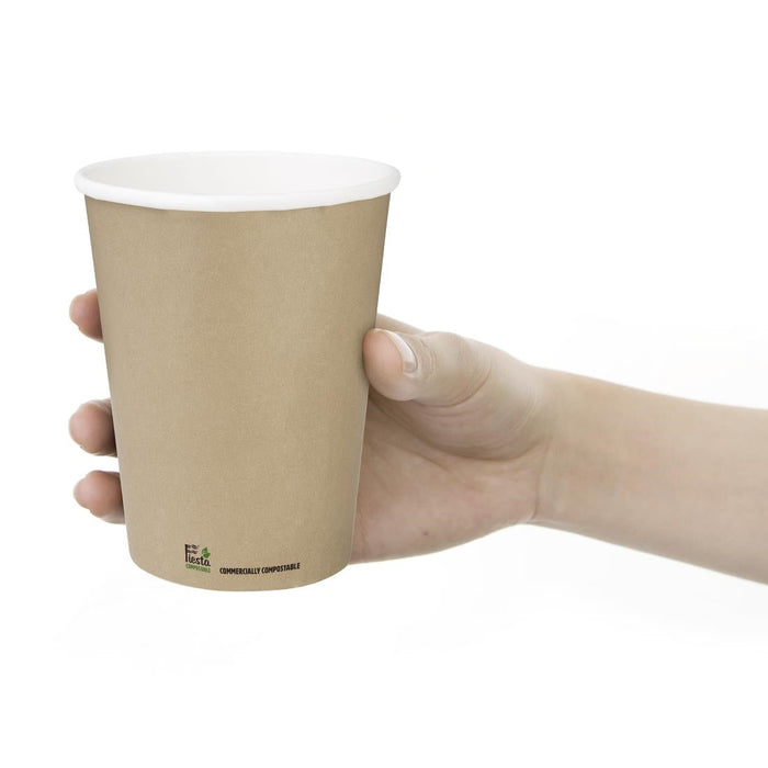 Fiesta Compostable Coffee Cups Single Wall 340ml / 12oz (1000 Pack) Fiesta Compostable