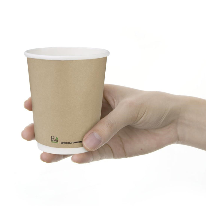 Fiesta Compostable Coffee Cups Double Wall 227ml / 8oz (500 Pack) Fiesta Compostable