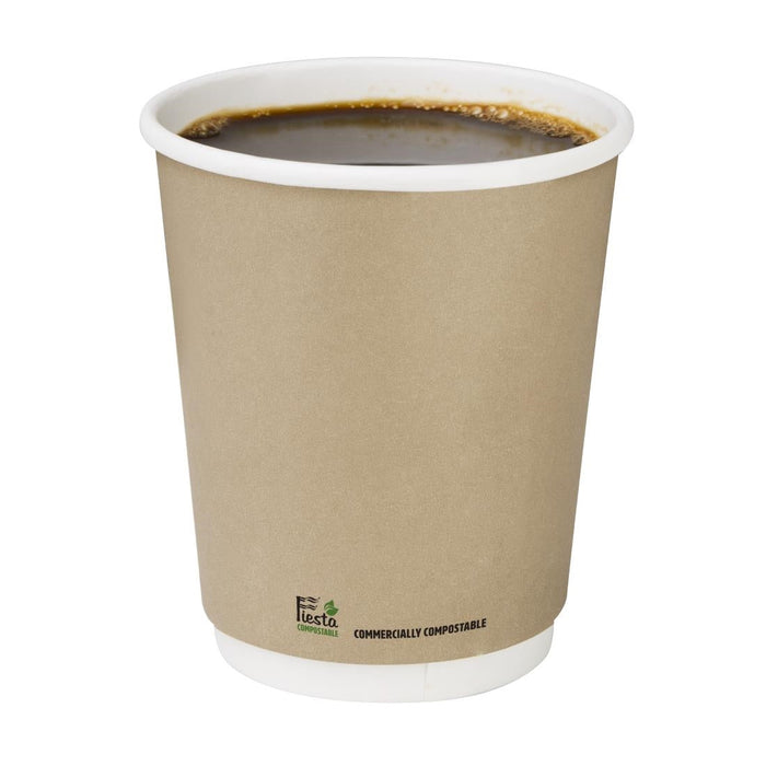 Fiesta Compostable Coffee Cups Double Wall 227ml / 8oz (25 Pack) Fiesta Compostable