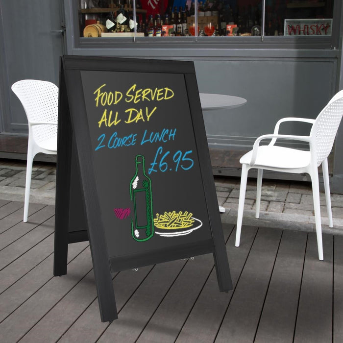 Olympia Pavement Board Black Wooden Frame 700x1200mm Olympia