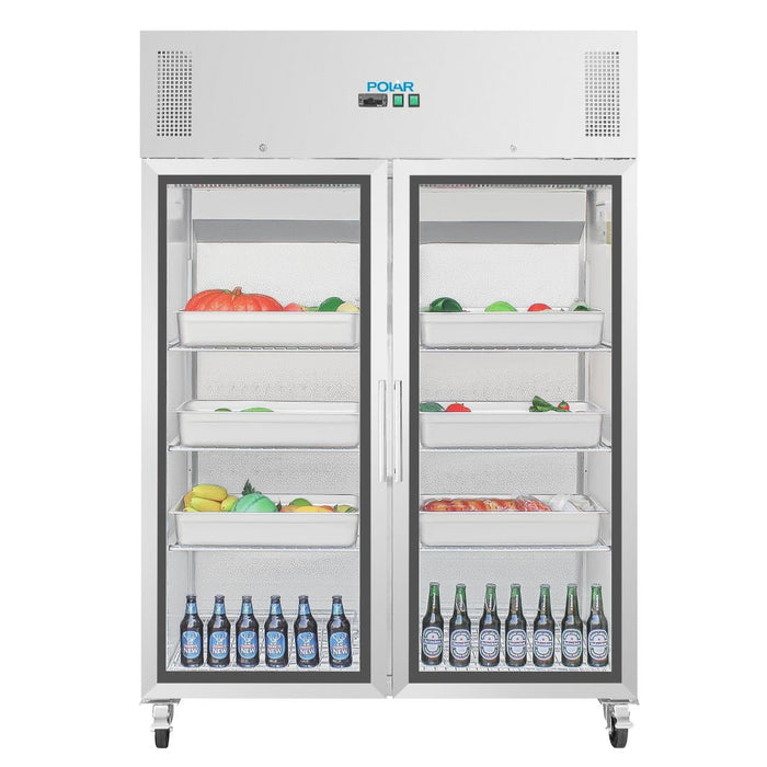 Polar G-Series Upright Double Door Gastro Display Fridge 1200Ltr Polar