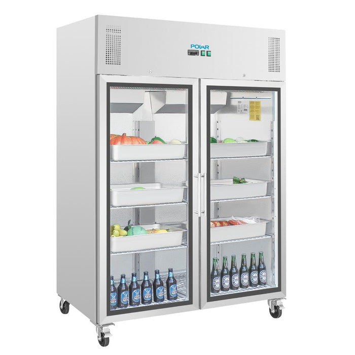 Polar G-Series Upright Double Door Gastro Display Fridge 1200Ltr Polar