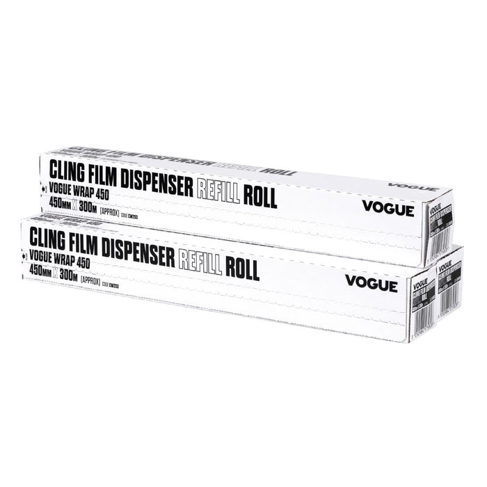 Vogue Cling Film 300m fits Wrap450 Dispenser (3 Pack) Vogue