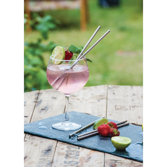 Beaumont Stainless Steel Metal Straws 8.5" (25 Pack) Beaumont