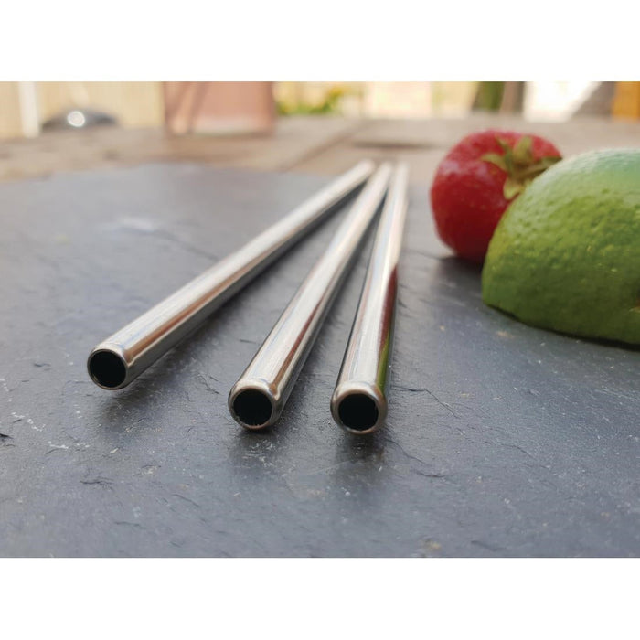Beaumont Stainless Steel Metal Straws 8.5" (25 Pack) Beaumont