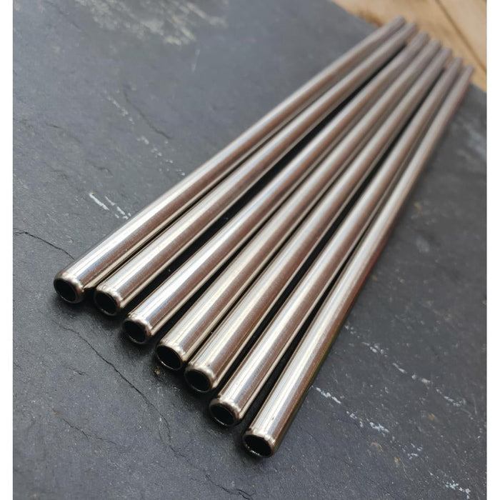Beaumont Stainless Steel Metal Straws 8.5" (25 Pack) Beaumont