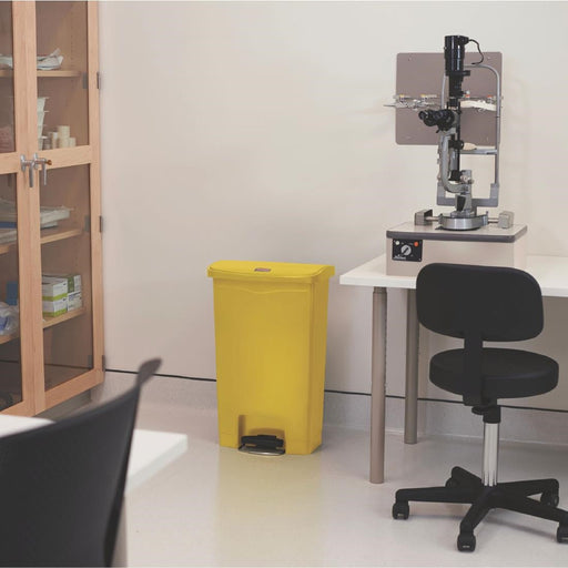 Rubbermaid Slim Jim Step-On Pedal Bin Yellow 50Ltr Slim Jim