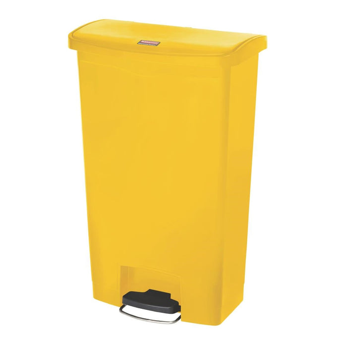Rubbermaid Slim Jim Front Step-On Pedal Bin Yellow 68Ltr Slim Jim