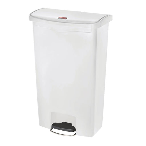 Rubbermaid Slim Jim Step-On Pedal Bin White 68Ltr Slim Jim