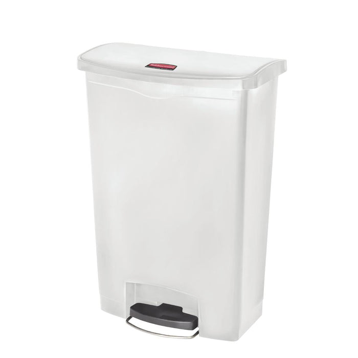 Rubbermaid Slim Jim Step-On Pedal Bin White 90Ltr Slim Jim