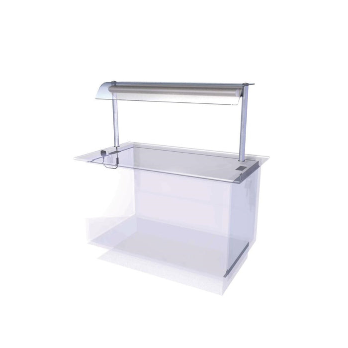 Capacity: 4x 1/1 GN. Self Service. 1500mm Wide