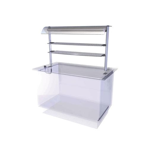 2 Shelves. Capacity: 3x 1/1 GN. Self Service. 1150mm Wide
