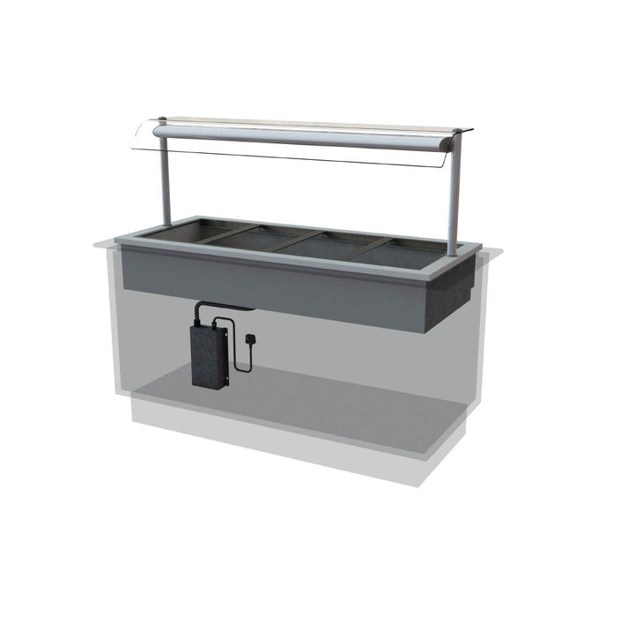 Capacity: 4x 1/1 GN. Self Service. 1525mm Wide