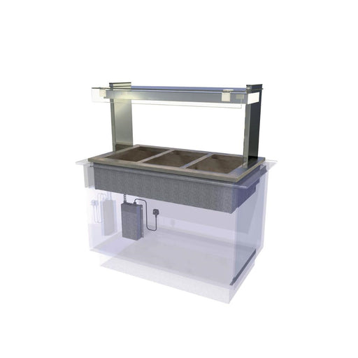 Capacity: 3x 1/1 GN. Self Service. 1175mm Wide