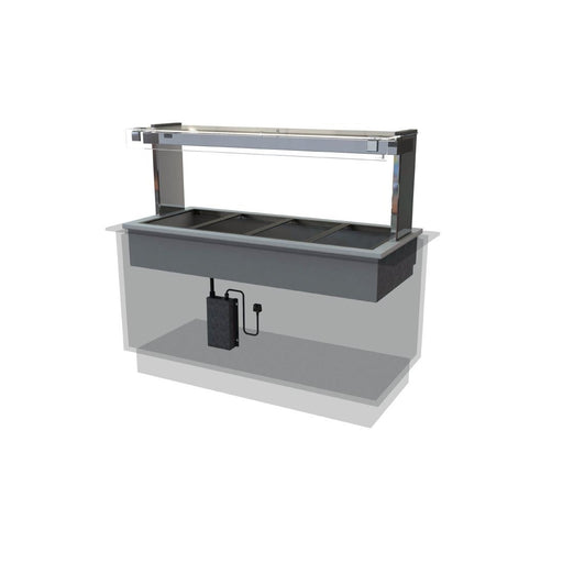 Capacity: 4x 1/1 GN. Self Service. 1525mm Wide