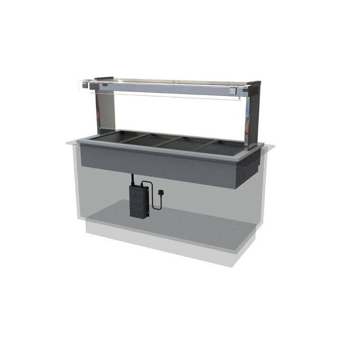 Capacity: 4x 1/1 GN. Self Service. 1525mm Wide