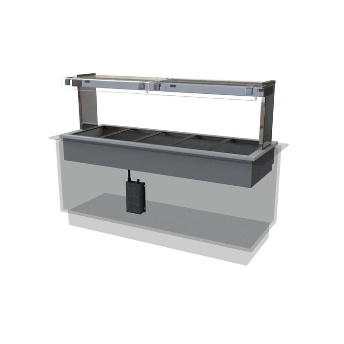 Capacity: 5x 1/1 GN. Self Service. 1875mm Wide