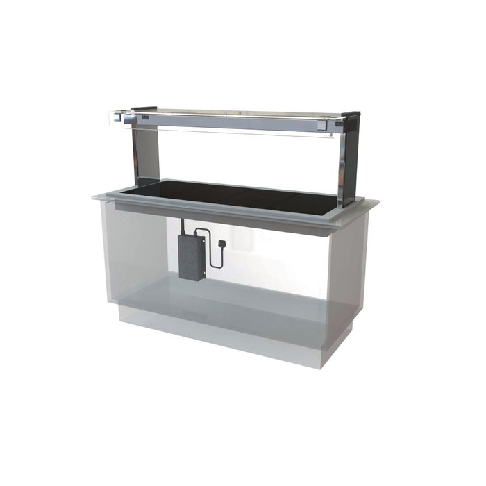 Capacity: 4 x 1/1 GN. Self Service. 1525mm Wide