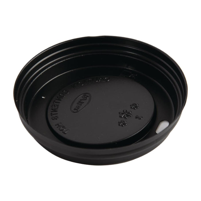 Fiesta Recyclable Coffee Cup Lids Black 340ml / 12oz and 455ml / 16oz (50 Pack) Fiesta Recyclable