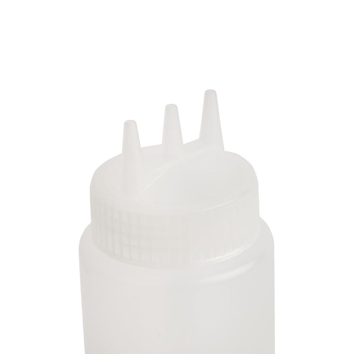 Vogue Clear 3 Nozzle Squeeze Bottle 24oz Vogue