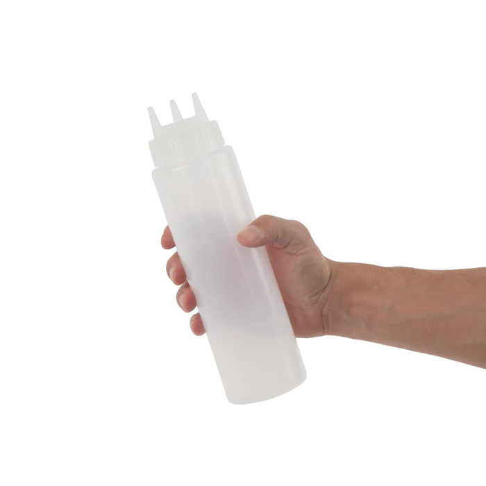 Vogue Clear 3 Nozzle Squeeze Bottle 24oz Vogue