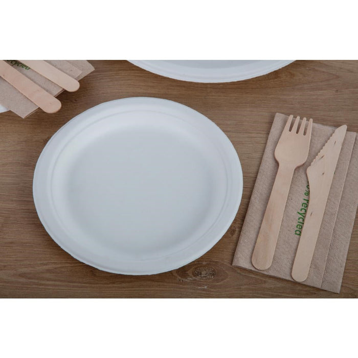 Fiesta Compostable Bagasse Plates Round 179mm (50 Pack) Fiesta Compostable