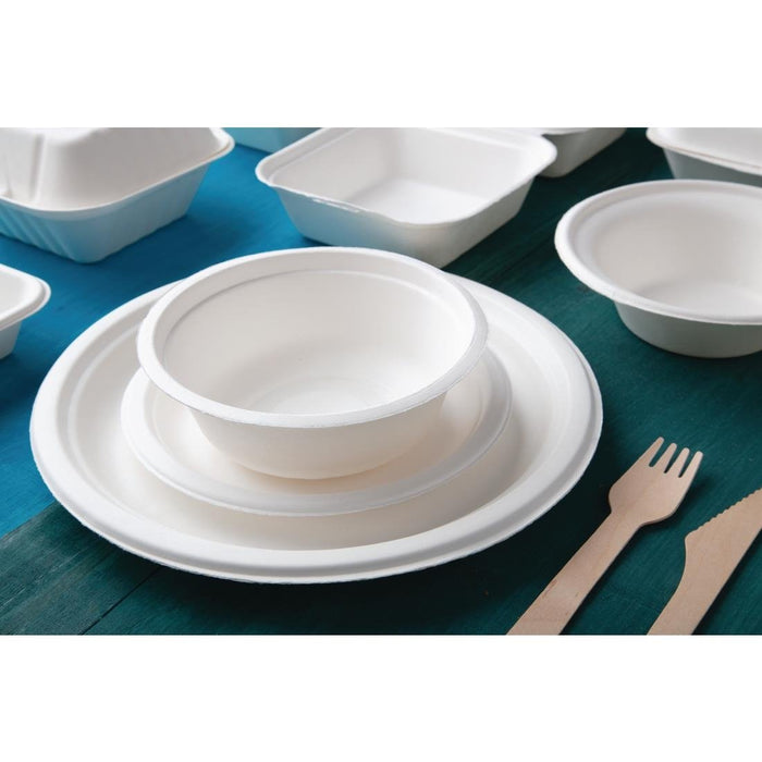 Fiesta Compostable Bagasse Bowls Round 10oz (50 Pack) Fiesta Compostable