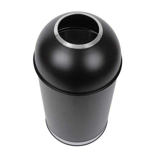 Bolero Bullet Bin with Open Top Lid Black 40Ltr Bolero