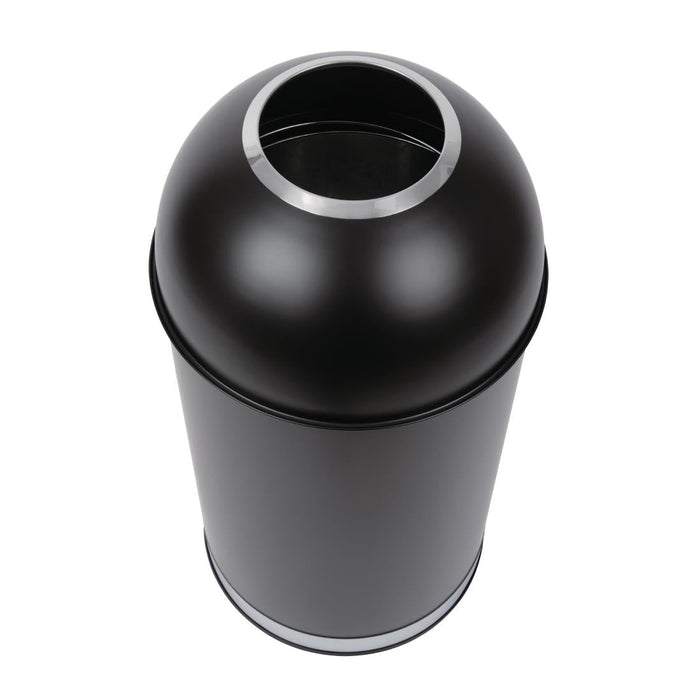 Bolero Bullet Bin with Open Top Lid Black 40Ltr Bolero