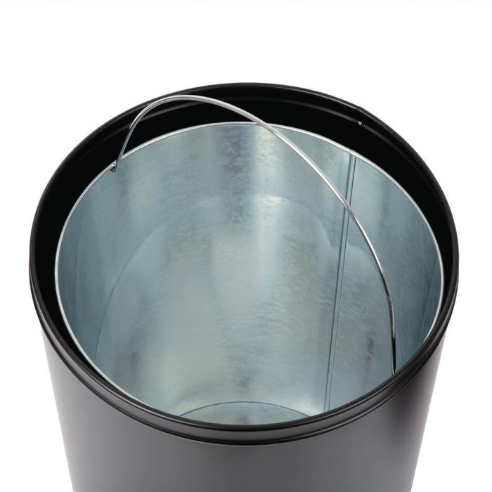 Bolero Bullet Bin with Open Top Lid Black 40Ltr Bolero