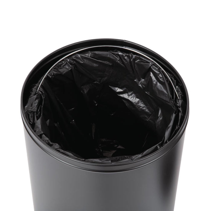 Bolero Bullet Bin with Open Top Lid Black 40Ltr Bolero