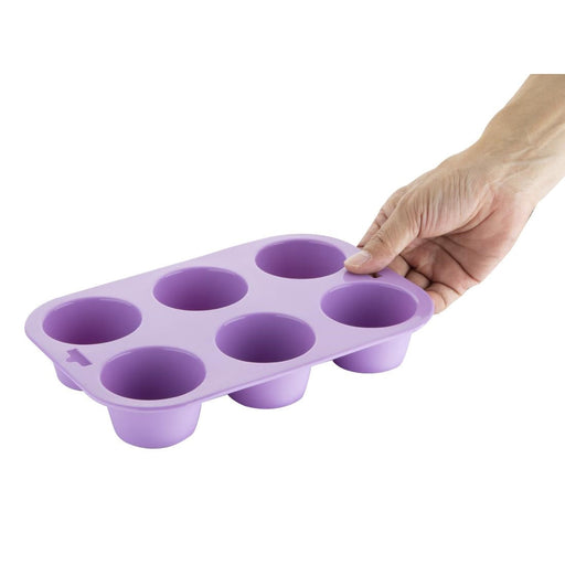Hygiplas Flexible Silicone Six Hole Purple Muffin Pan Hygiplas