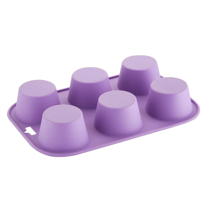Hygiplas Flexible Silicone Six Hole Purple Muffin Pan Hygiplas