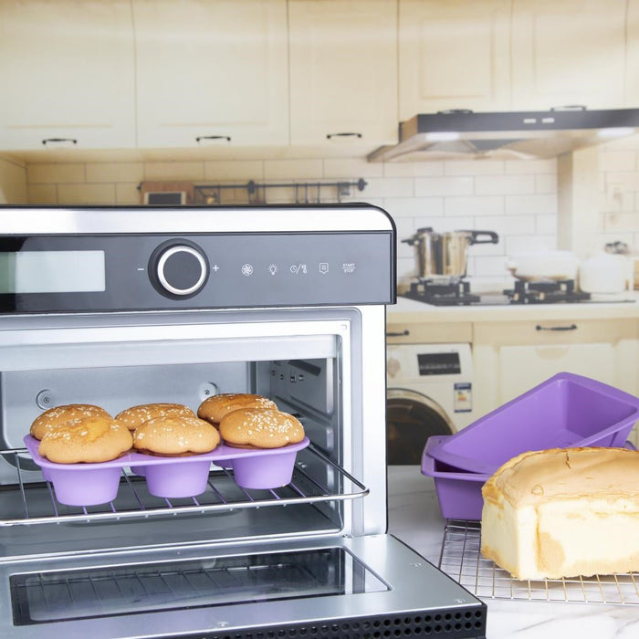 Hygiplas Flexible Silicone Six Hole Purple Muffin Pan Hygiplas