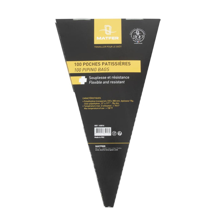 Matfer Bourgeat Disposable Piping Bags Clear (100 Pack) Matfer Bourgeat