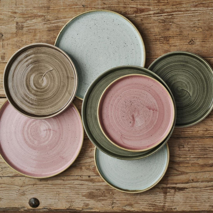 Churchill Stonecast Walled Plates Pink 220mm (6 Pack) Churchill