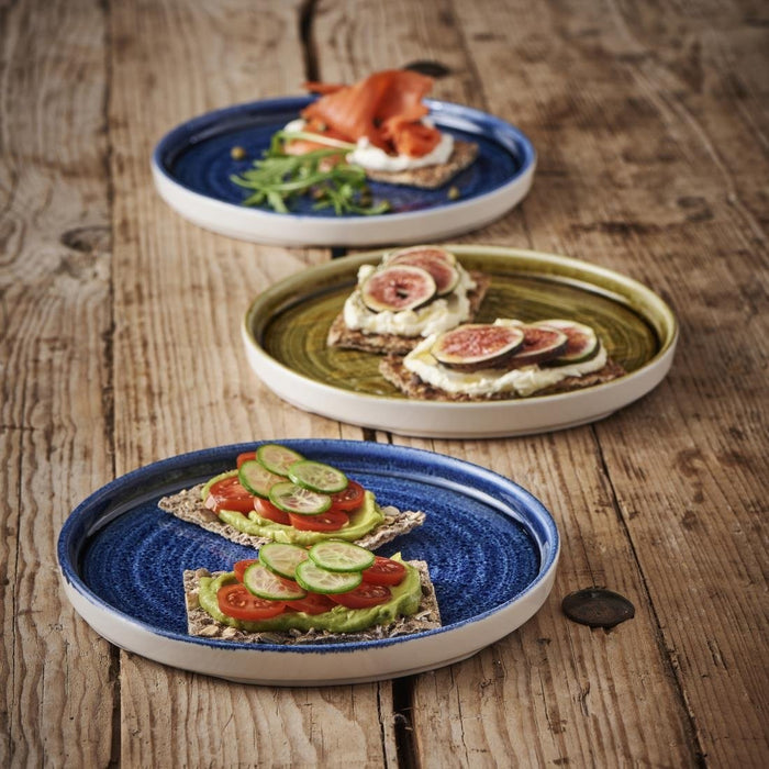 Churchill Stonecast Plume Walled Plates Ultramarine 220mm (6 Pack) Churchill