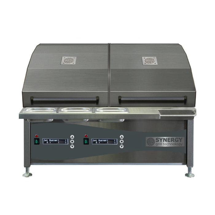 Digital controls. Twin lids. 900mm grill with garnish rail and slow cook shelf