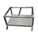Stainless steel. Holds all 600mm wide Synergy Grill products including gas, electric and chargrill ovens