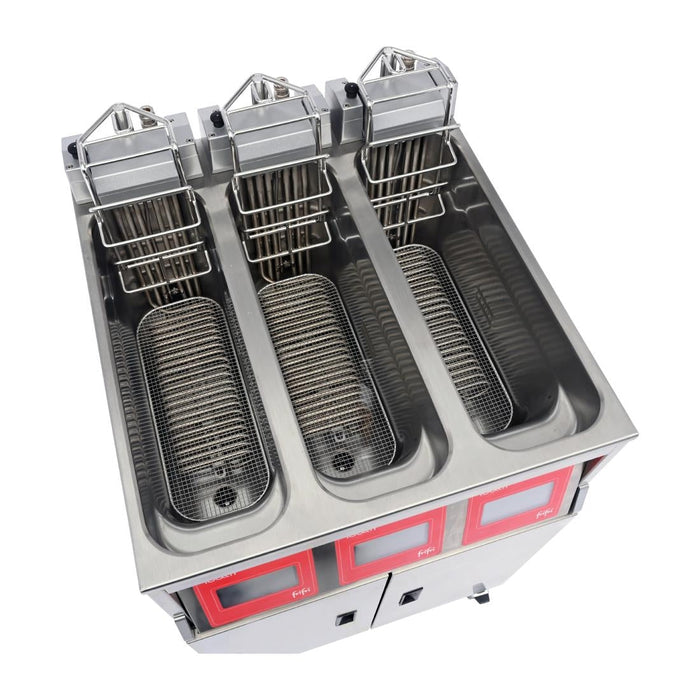 FriFri Touch 633 Electric Free Standing Triple Tank Filtration Fryer TL633M31G0 FriFri