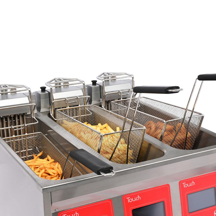 FriFri Touch 633 Electric Free Standing Triple Tank Filtration Fryer TL633M31G0 FriFri