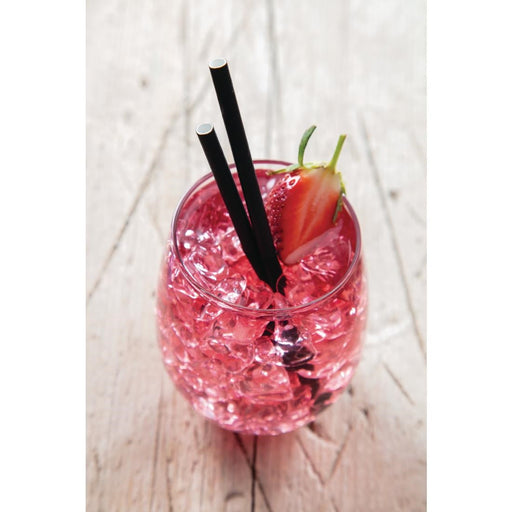 Fiesta Compostable Paper Cocktail Stirrer Straws Black (250 Pack) Fiesta Compostable