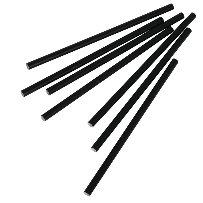 Fiesta Compostable Paper Cocktail Stirrer Straws Black (250 Pack) Fiesta Compostable